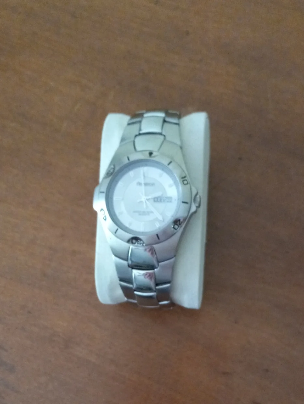 Armitron 20/1797 Silver Stainless Steel Men’s Watch with White Dial